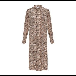 Anine Bing Python Silk Shirt Dress Size M EUC